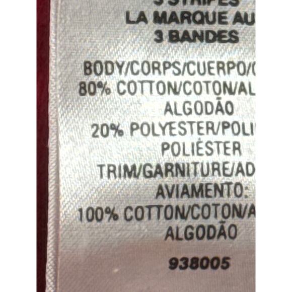 Adidas Hoodie Sweatshirt Mens Red Y2K Vintage Pullover 3 Stripes Size Medium - Picture 5 of 6